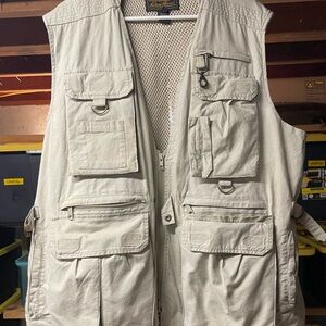 Eddie Bauer Vintage 80’s Men's Beige Utility/Safari Vest